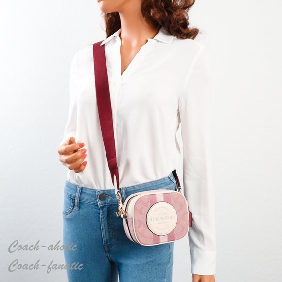 NWT Coach C7978 Mini Dempsey Camera Bag In Signature Jacquard With Coach Patch - Picture 2 of 12